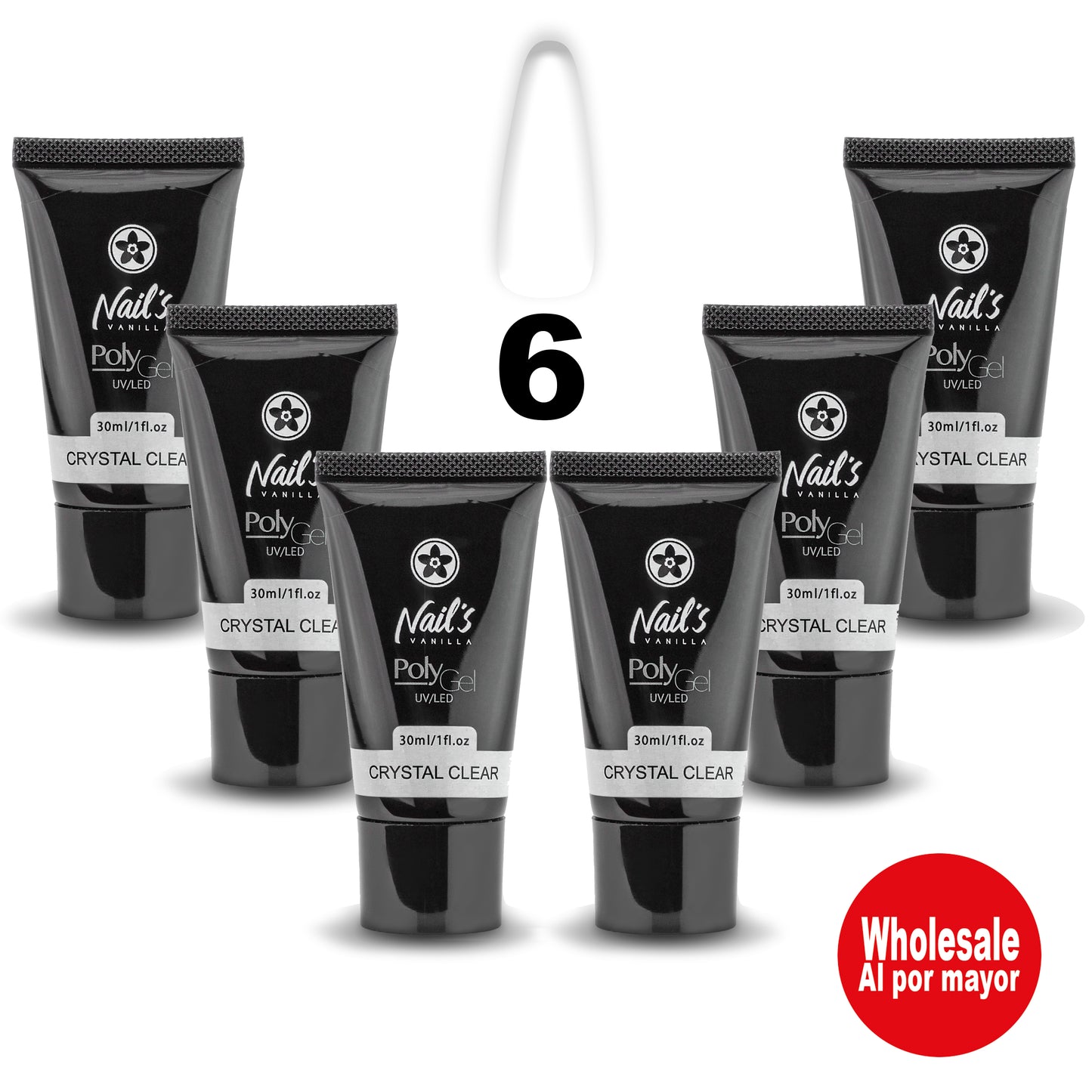 Polygel Crystal Clear 6 Unds 30% de Descuento