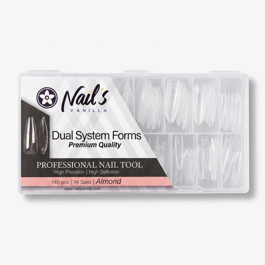 Almond Dual System Nail Forms, 140 pcs, 14 Sizes