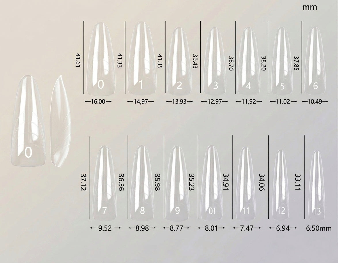 Almond Dual System Nail Forms, 140 pcs, 14 Sizes