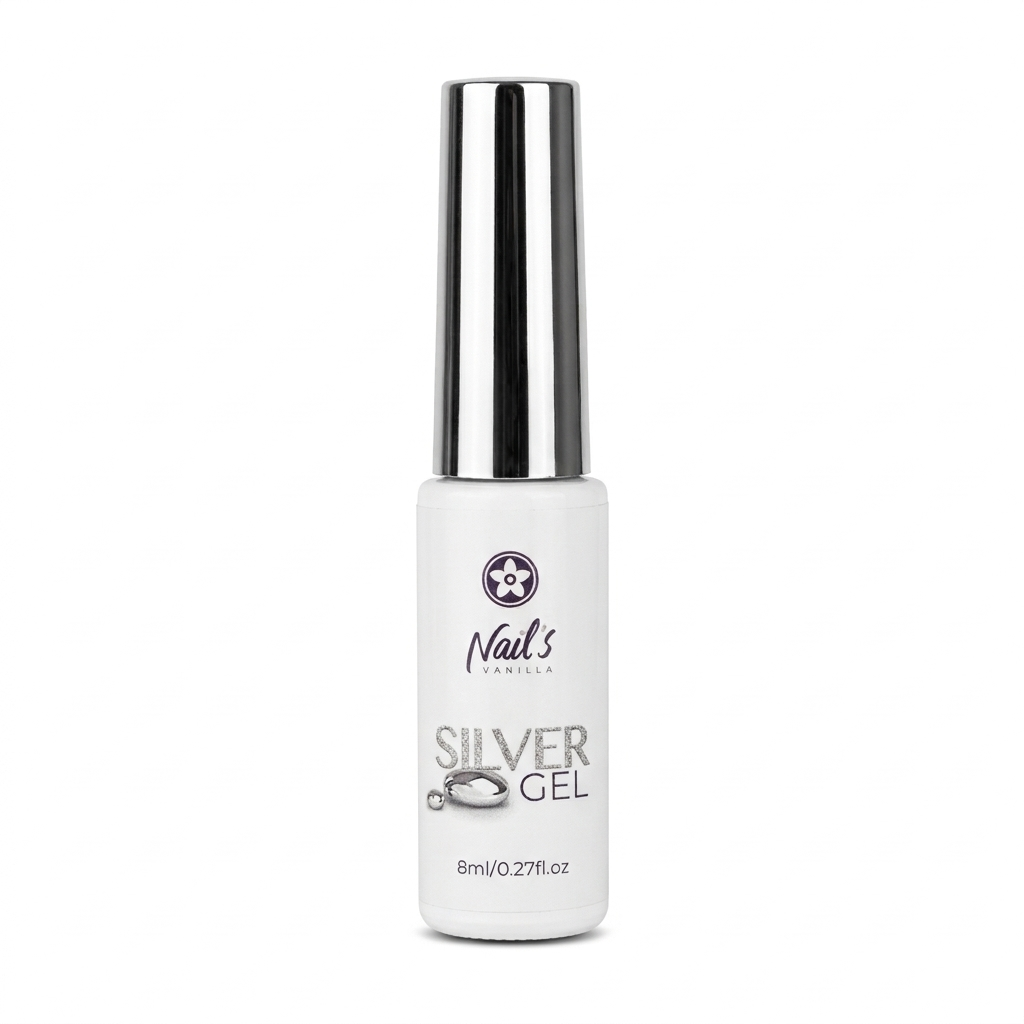Metallic Silver Nail Art Gel 8ml