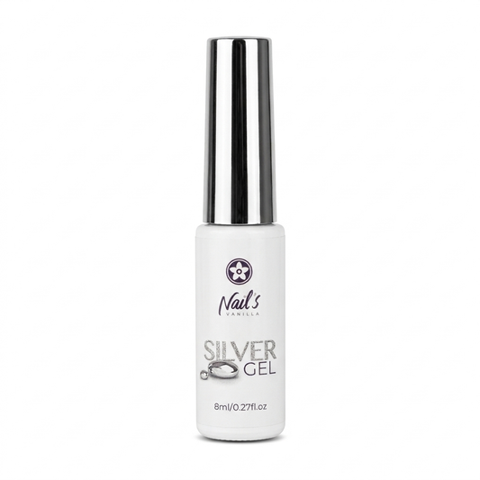 Metallic Silver Nail Art Gel 8ml