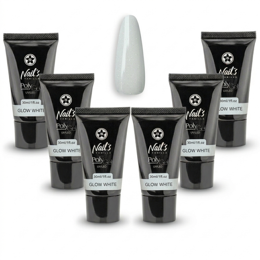 Polygel Glow White 6 Unds 30% de Descuento
