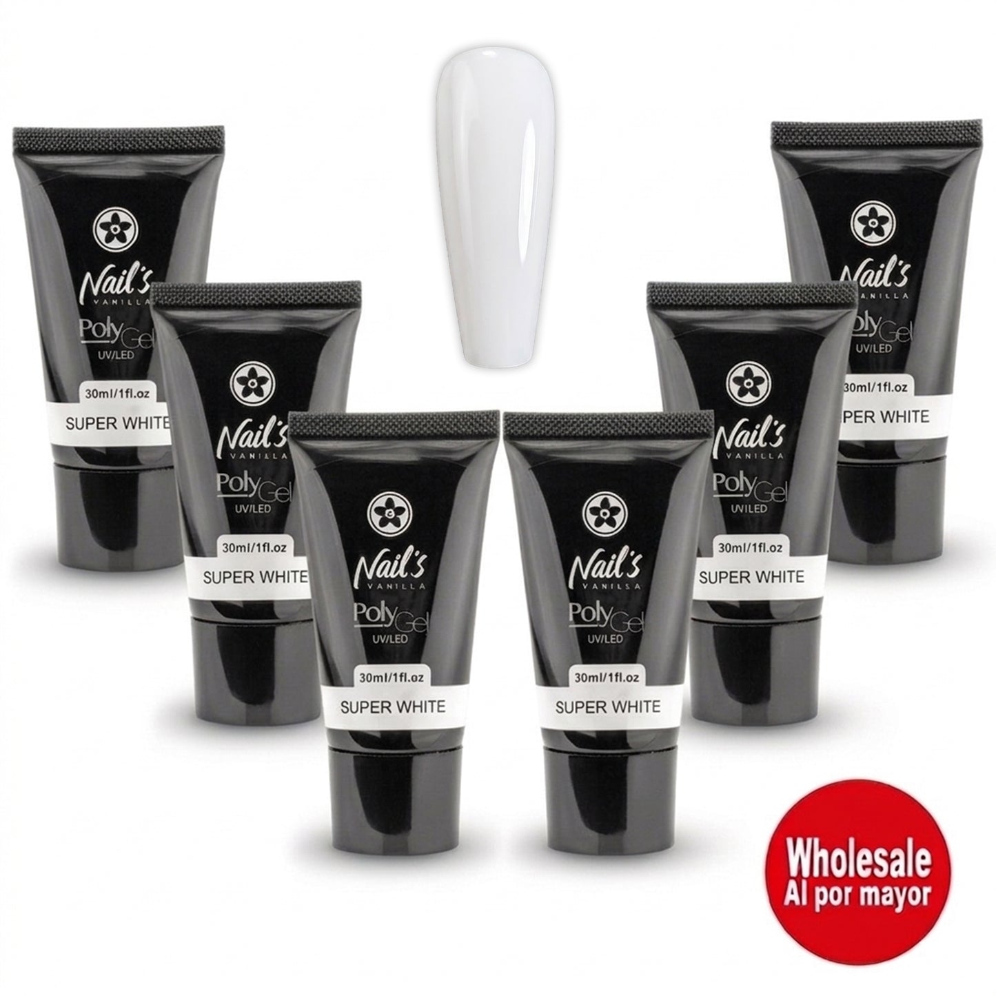 Hybrid Polygel Nail Builder – Super White 6 Unds 30% de Descuento
