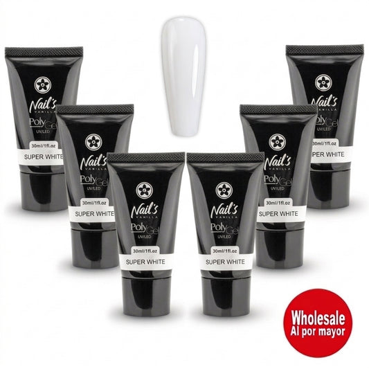 Hybrid Polygel Nail Builder – Super White 6 Unds 30% de Descuento