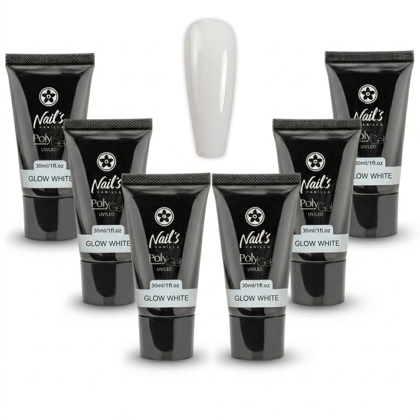 Hybrid Polygel Nail Builder – Glow White 6 Unds 30% de Descuento